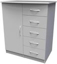 Eve Grey 1 Door 5 Drawer Hall Cabinet thumbnail 3