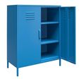 Novogratz Cache Locker Storage Cabinet - Blue - 2 Doors - 3384810COMNUK