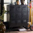 Locker Style Cupboard - 9 Door - Industrial Look - Black Metal