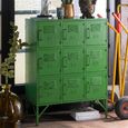 Locker Style Cupboard - 9 Door - Industrial Look - Green Distressed Metal