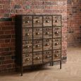 Cupboard - Multi Drawer - Industrial Style - Brown Wood and Metal