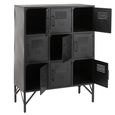 Locker Style Cupboard - 9 Door - Industrial Look - Black Metal