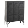 Locker Style Cupboard - 9 Door - Industrial Look - Black Metal