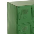 Locker Style Cupboard - 9 Door - Industrial Look - Green Distressed Metal