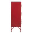 Locker Style Cupboard - 9 Door - Industrial Look - Red Distressed Metal