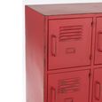 Locker Style Cupboard - 9 Door - Industrial Look - Red Distressed Metal