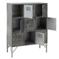 Locker Style Cupboard - 9 Door - Industrial Look - Silver Metal