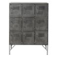 Locker Style Cupboard - 9 Door - Industrial Look - Silver Metal