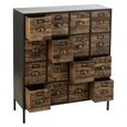 Cupboard - Multi Drawer - Industrial Style - Brown Wood and Metal