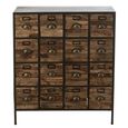Cupboard - Multi Drawer - Industrial Style - Brown Wood and Metal