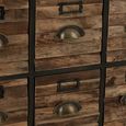 Cupboard - Multi Drawer - Industrial Style - Brown Wood and Metal