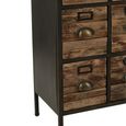 Cupboard - Multi Drawer - Industrial Style - Brown Wood and Metal