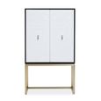 Dumas Hall Cabinet - 2 Door - Black and White