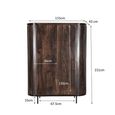 Noor Curved Fluted Hall Cabinet - 2 Door - Walnut - Mango Wood