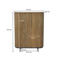 Lausanne Curved Fluted Hall Cabinet - 2 Door - Natural - Teak Wood