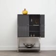 Genoa Hall Cabinet - 2 Door - Fluted - Grey
