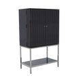 Genoa Hall Cabinet - 2 Door - Fluted - Grey
