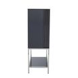 Genoa Hall Cabinet - 2 Door - Fluted - Grey