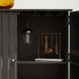 Genoa Hall Cabinet - 2 Door - Fluted - Grey