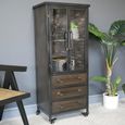 Clearance - Display Cabinet - 2 Door - Bronze Metal and Glass - Industrial - FSS17343