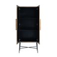 Ironville Brass Ribbed 2 Door Tall Cupboard
