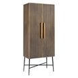 Ironville Brass Ribbed 2 Door Tall Cupboard