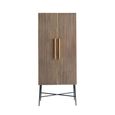 Ironville Brass Ribbed 2 Door Tall Cupboard