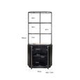 Hampton Travertine Beige 2 Door Hall Cabinet with Black Fluted Base