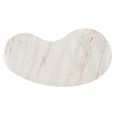 Mayfield White Marble Top 1 Door Bar Cabinet - Dark Wood Fluted Base