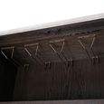 Claremont Dark Wood 2 Door Geometric Cabinet with Travertine Top