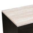Claremont Dark Wood 2 Door Geometric Cabinet with Travertine Top