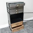 Industrial Cabinet - 1 Door - 6 Drawer - Fir Wood and Metal