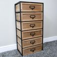 Industrial Cabinet - 6 Drawer - Fir Wood and Metal