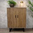 Slatted Hall Cabinet - 2 Door - Fir Wood