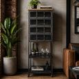 Industrial Storge Cabinet - Wine Rack - Black - on Wheels - Metal