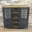Industrial Cabinet - Distressed Black - 2 Door - Metal