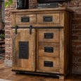 Jupiter Industrial Storage Cabinet - Mango Wood and Metal