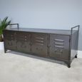 Industrial Low Cabinet - 4 Door - Grey - Metal