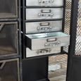 Industrial Cabinet - Distressed Black - 2 Door - Metal