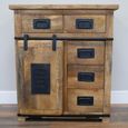 Jupiter Industrial Storage Cabinet - Mango Wood and Metal