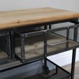 Industrial Storage Cabinet - Black - on Wheels - Wood and Metal