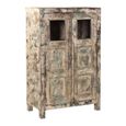 Distressed Hall Cabinet - 2 Door - Multi-Tone - Glass and Wood