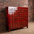 Distressed Cabinet - Apothecary - Multi-Drawer - Vintage Red - Wooden