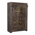 Unique One of a Kind - Carved Storage Cabinet - 2 Door - Multi-Color - Reclaimed Wood
