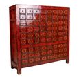 Distressed Cabinet - Apothecary - Multi-Drawer - Vintage Red - Wooden