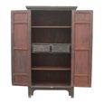 Unique One of a Kind - Distressed Storage Cabinet - 2 Door - 2 Drawer - Oriental Style - Rich Black - Wooden