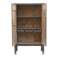 Distressed Storage Cabinet - 2 Door - 3 Drawer - Oriental Style - Vintage Black - Wooden