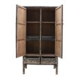 Unique One of a Kind - Distressed Storage Cabinet - 2 Door - 4 Drawer - Weathered Black - Pine Wood