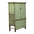 Unique One of a Kind - Distressed Storage Cabinet - 2 Door - Vintage Green - Lacquered Pine Wood