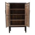 Hand Painted Storage Cabinet - 2 Door - Oriental Style - Rich Black - Wooden